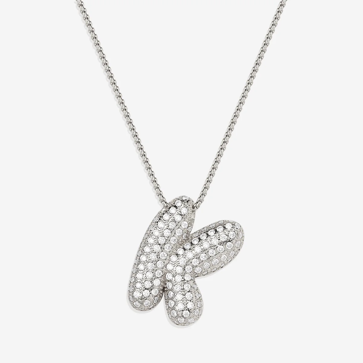 Pave Bubble Initial Necklace - Image 51