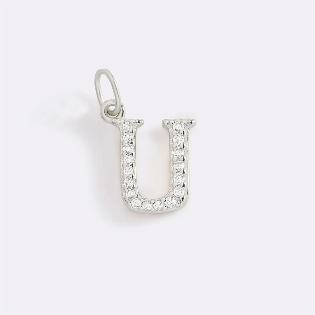 Dainty Pave Initial Charm - Image 104