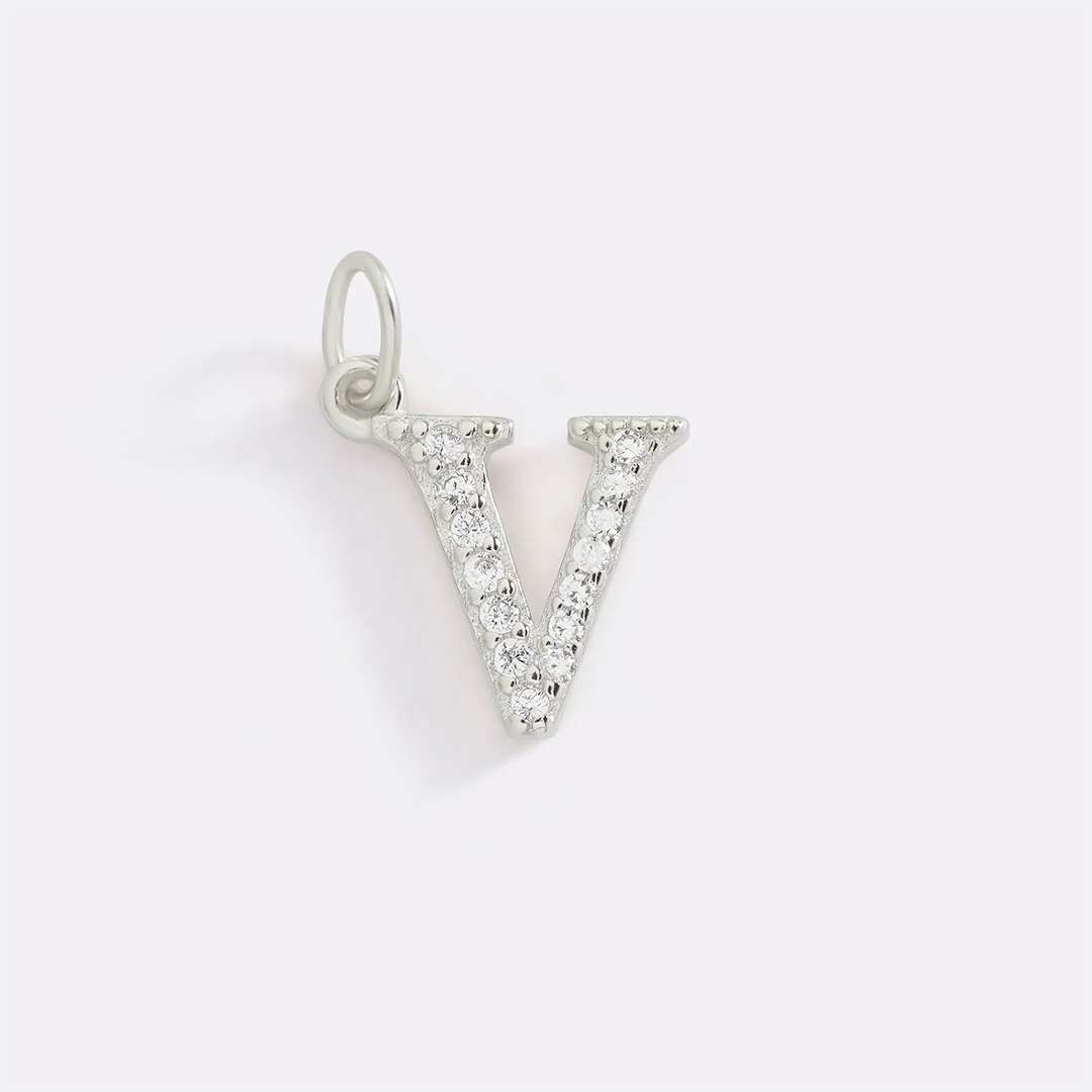 Dainty Pave Initial Charm - Image 105