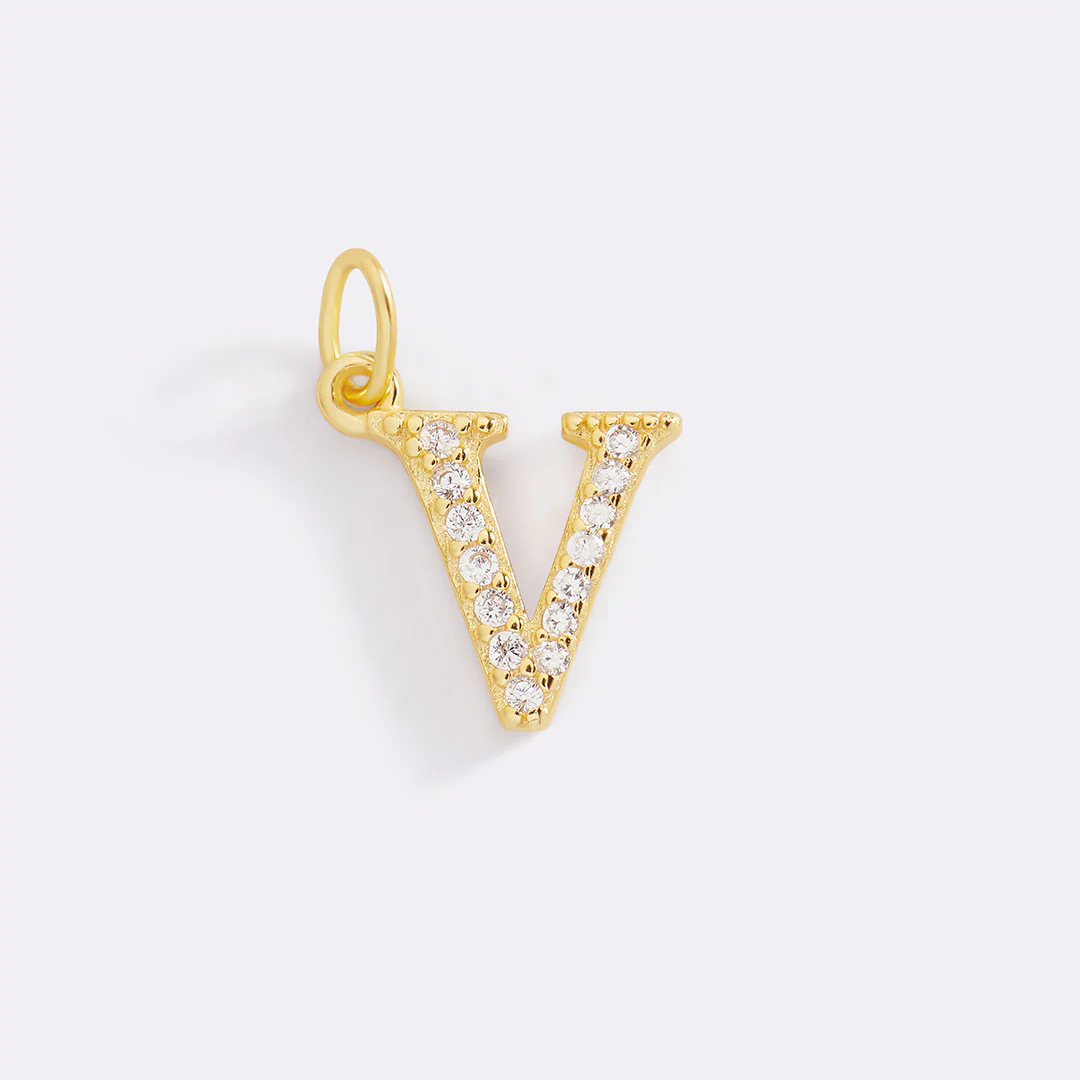 Dainty Pave Initial Charm - Image 76