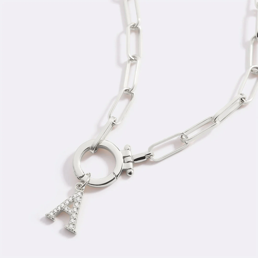 Dainty Pave Initial Charm - Image 83