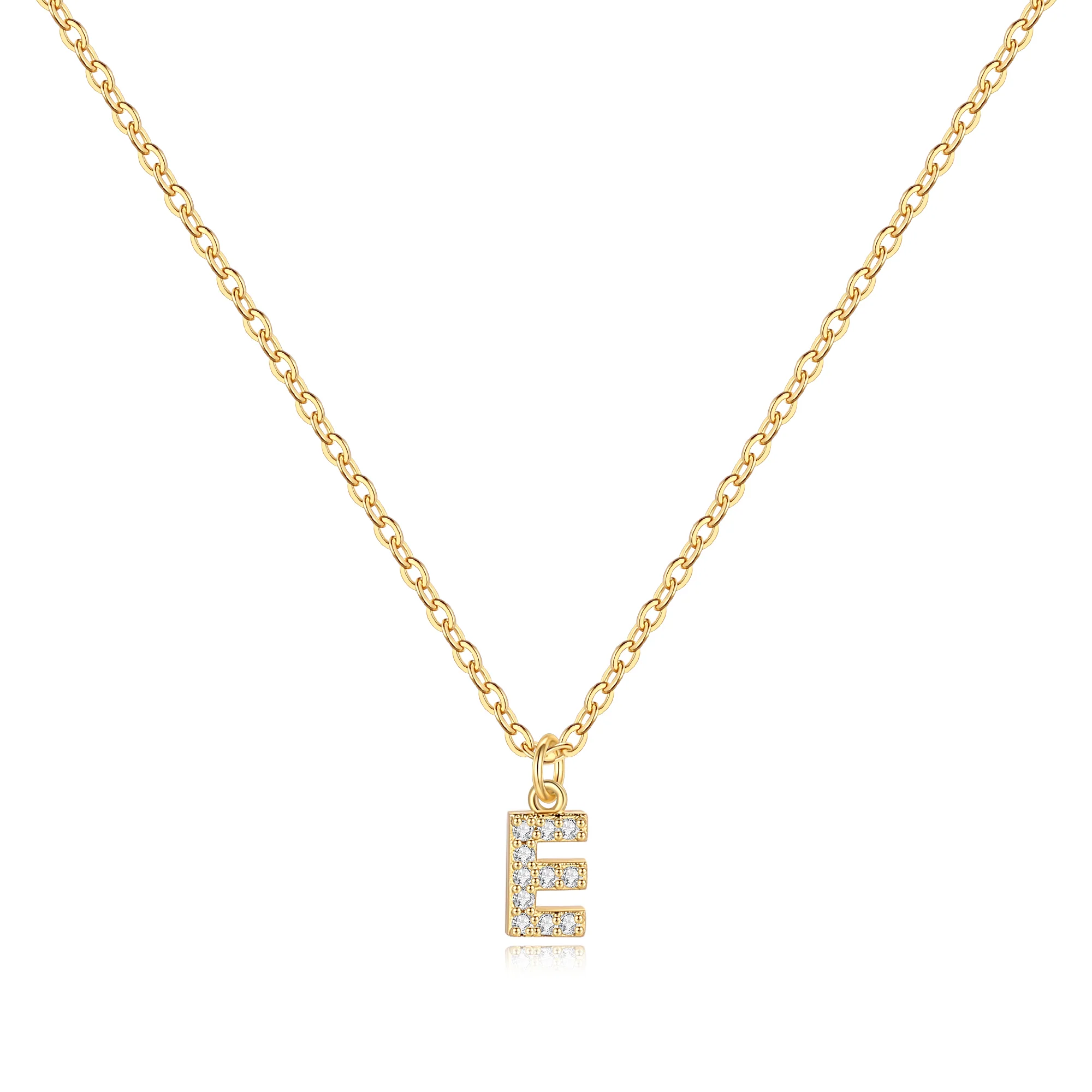 Pavé Uppercase Initial Necklace - Image 16