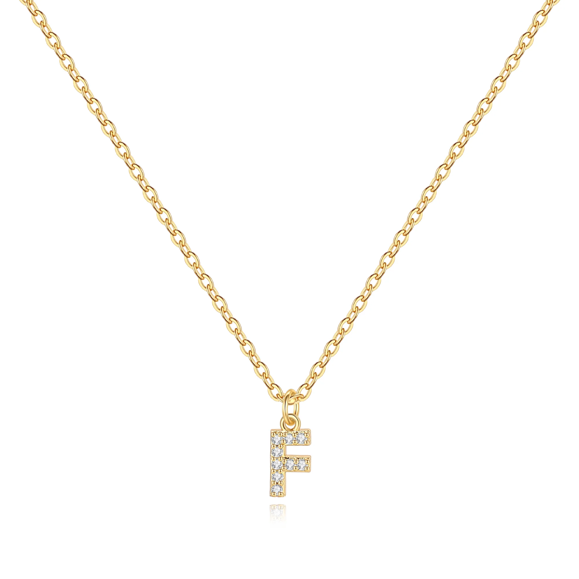 Pavé Uppercase Initial Necklace - Image 17