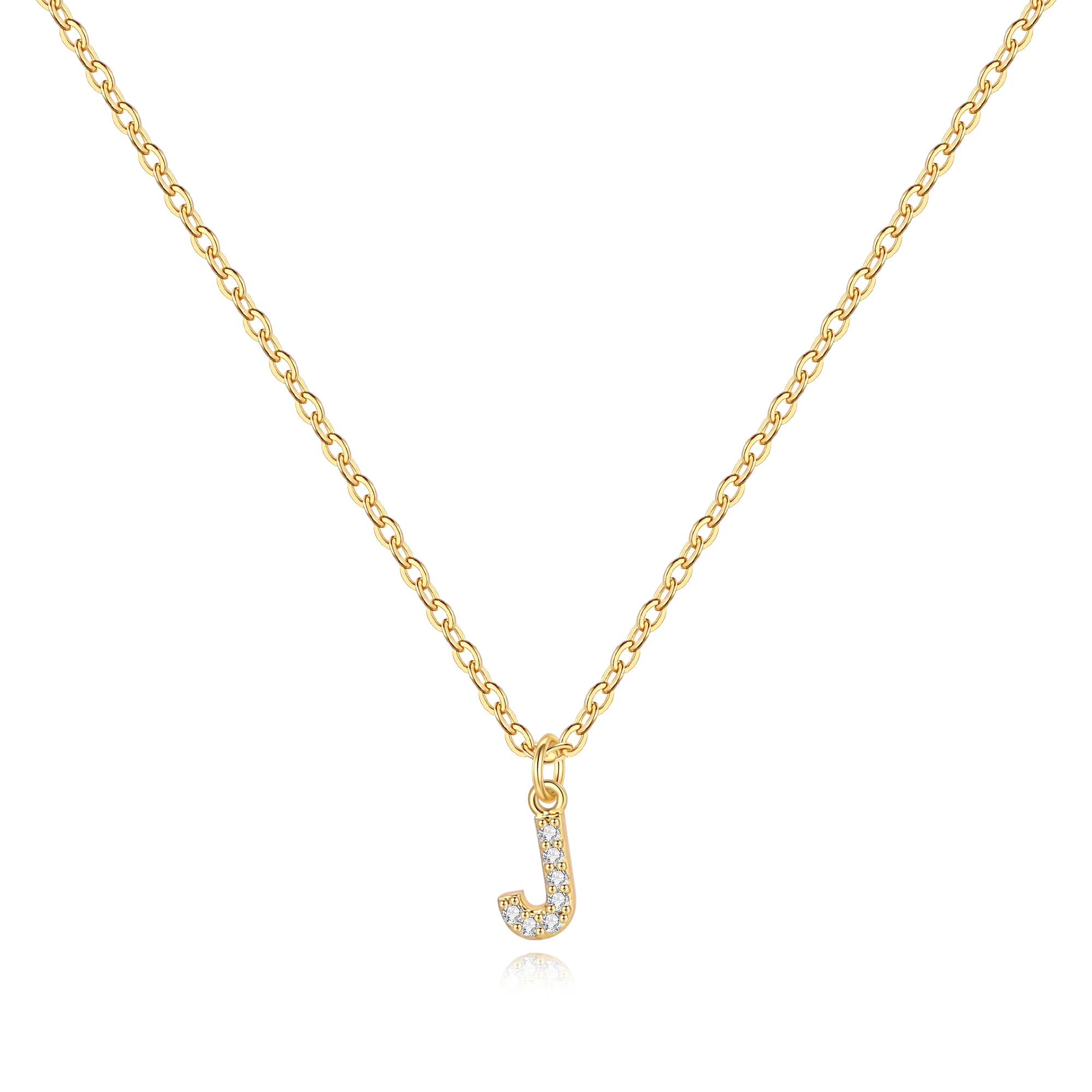 Pavé Uppercase Initial Necklace - Image 21