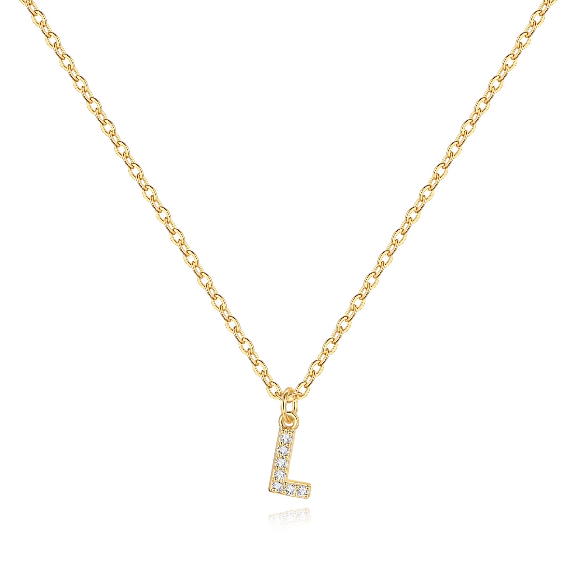 Pavé Uppercase Initial Necklace - Image 23