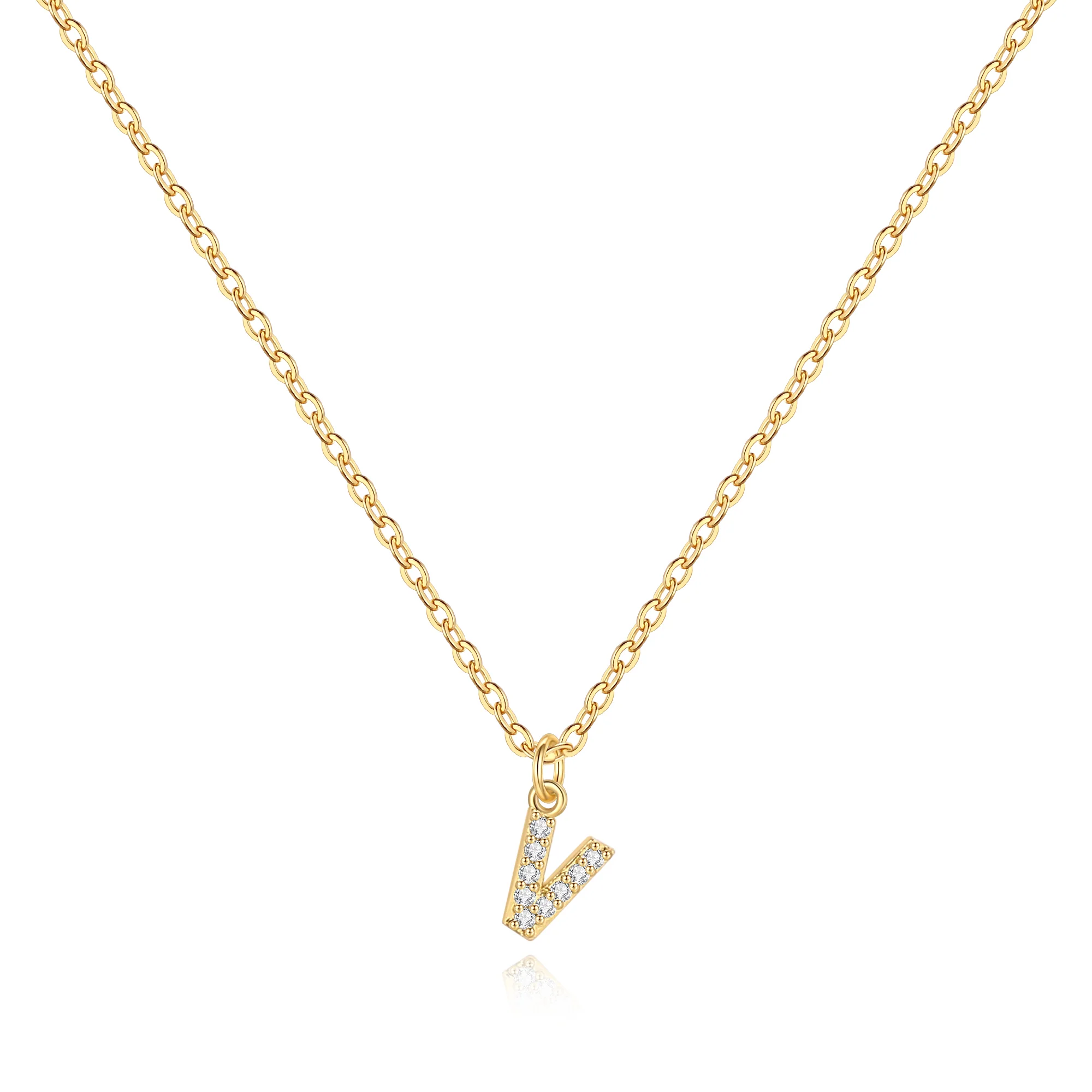 Pavé Uppercase Initial Necklace - Image 33
