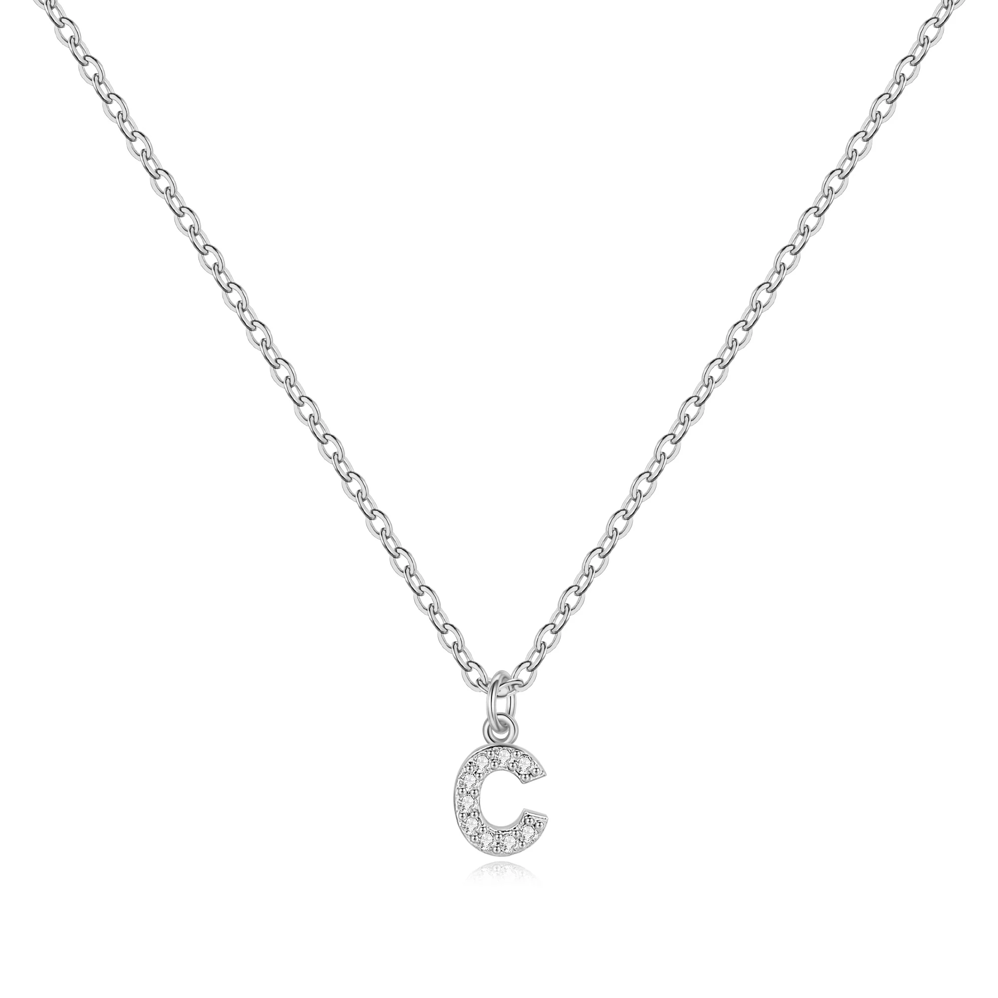 Pavé Uppercase Initial Necklace - Image 49