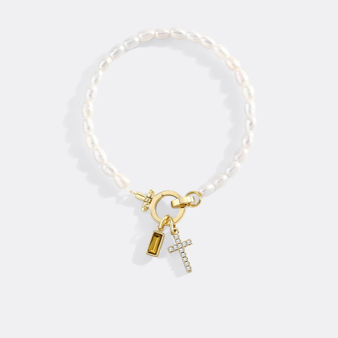 Pearl Cross Charm Bracelet - Image 15