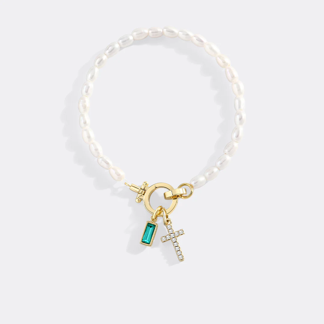 Pearl Cross Charm Bracelet - Image 9