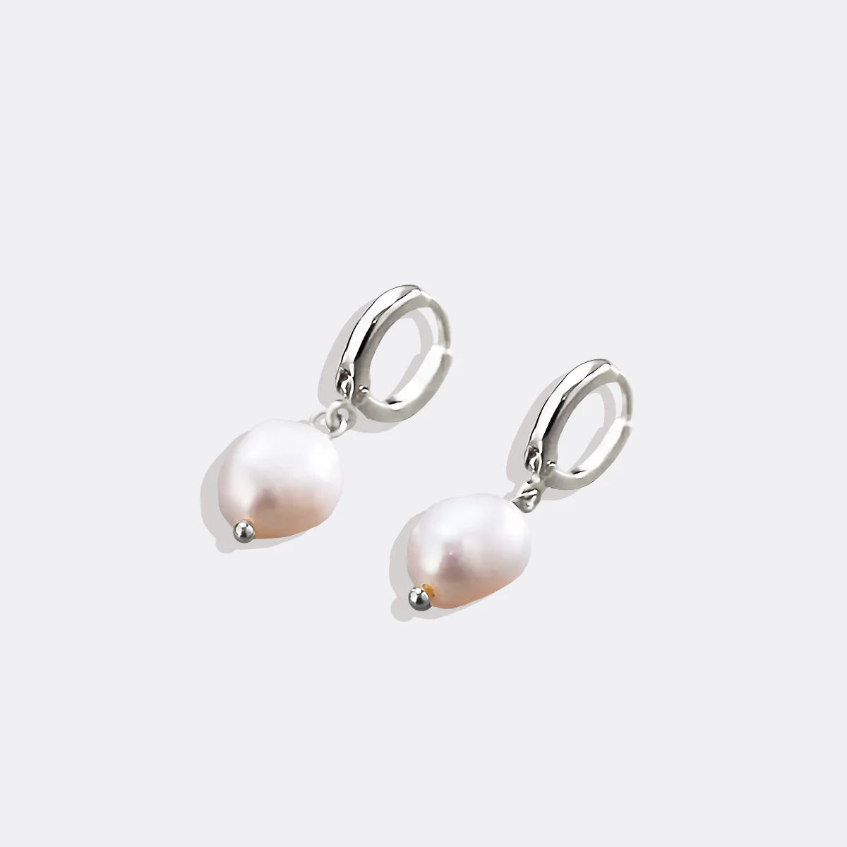 Freshwater Pearl Drop Huggie Earrings - Image 21