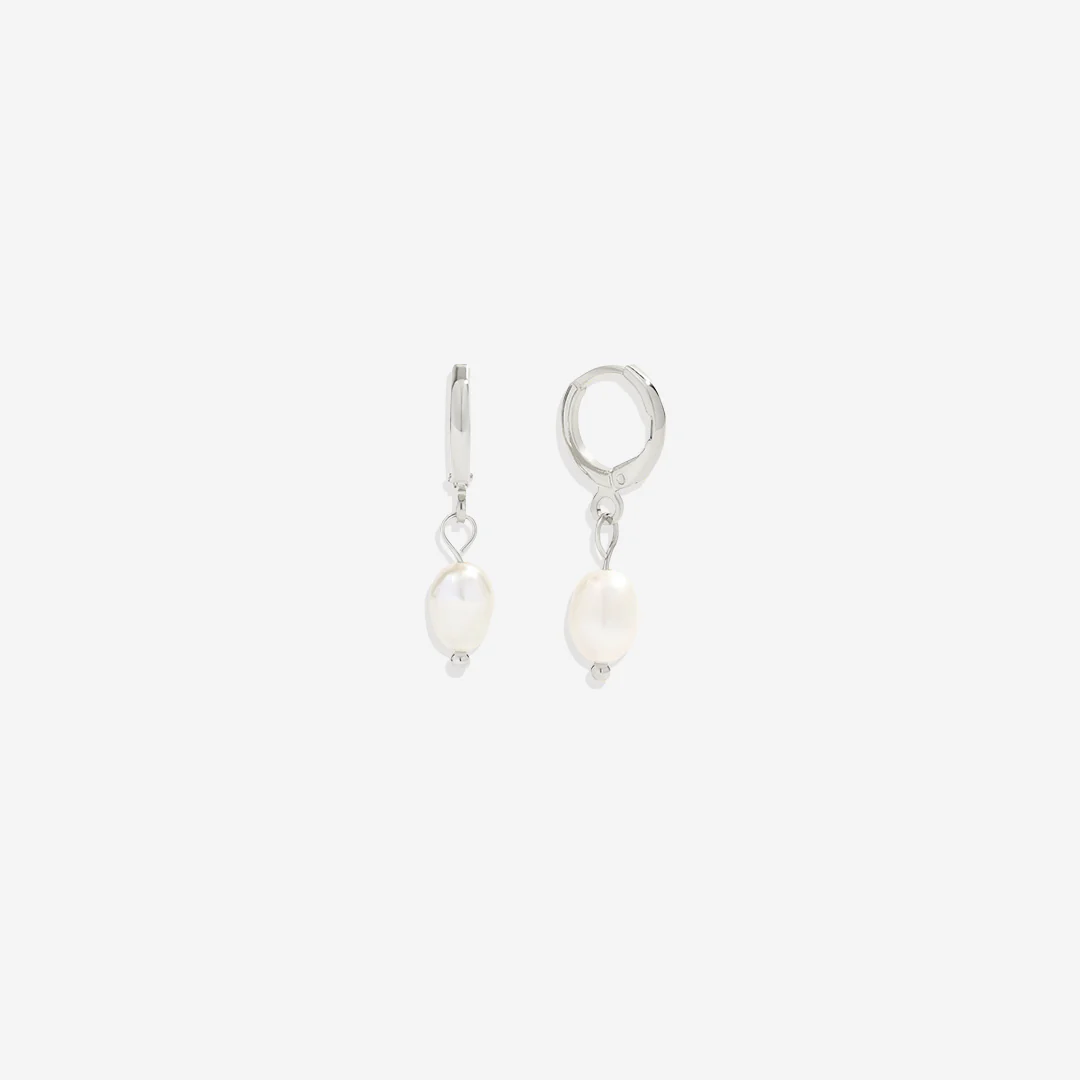 Freshwater Pearl Drop Huggie Earrings - Image 33