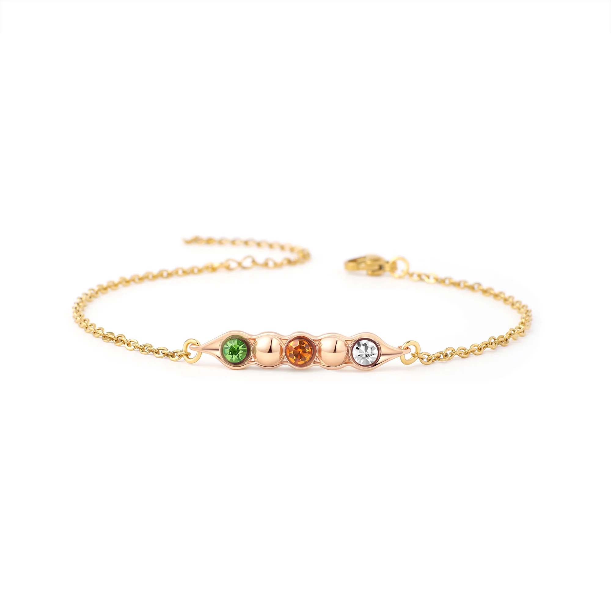 Peas in a Pod Birthstone Bracelet - Image 4