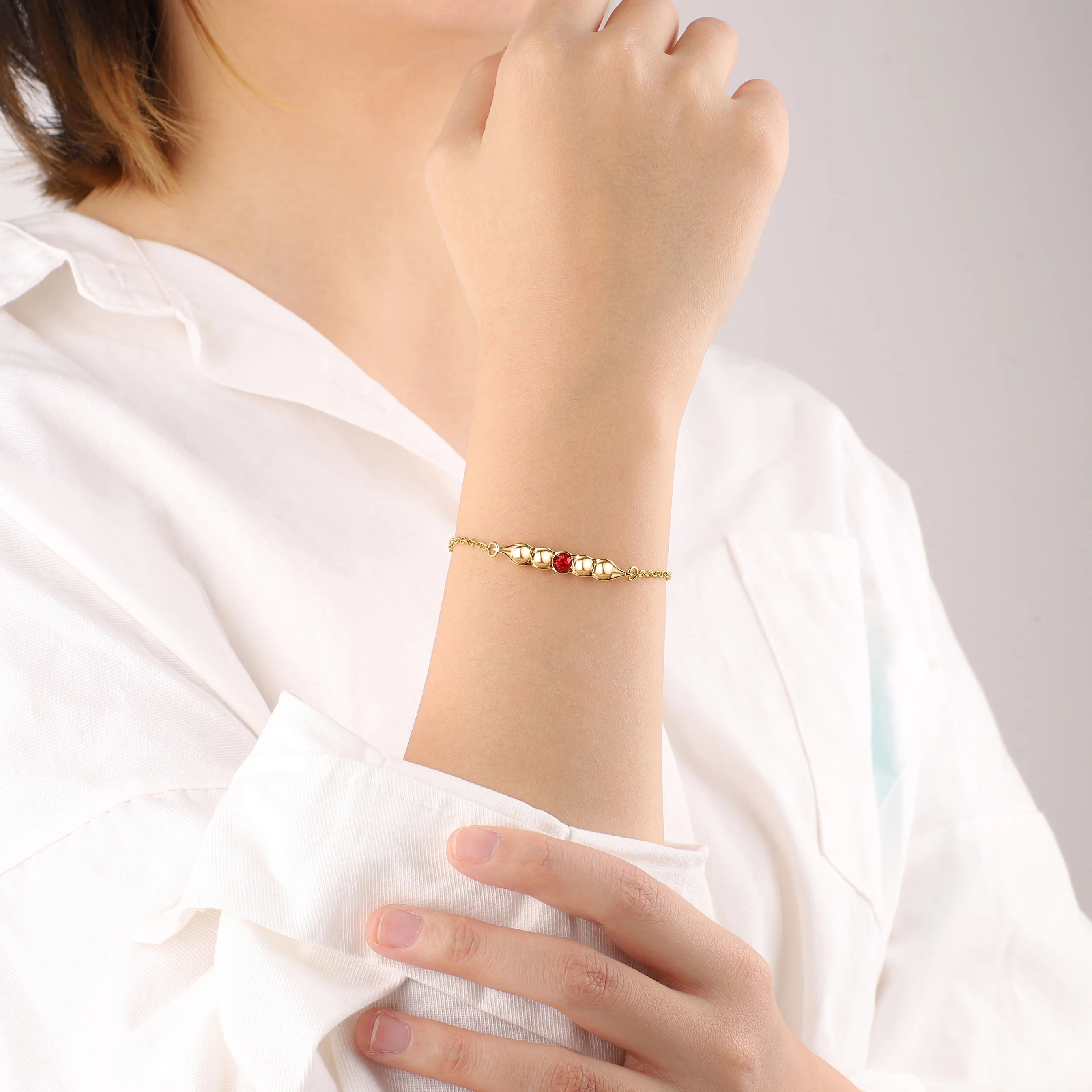 Peas in a Pod Birthstone Bracelet - Image 46