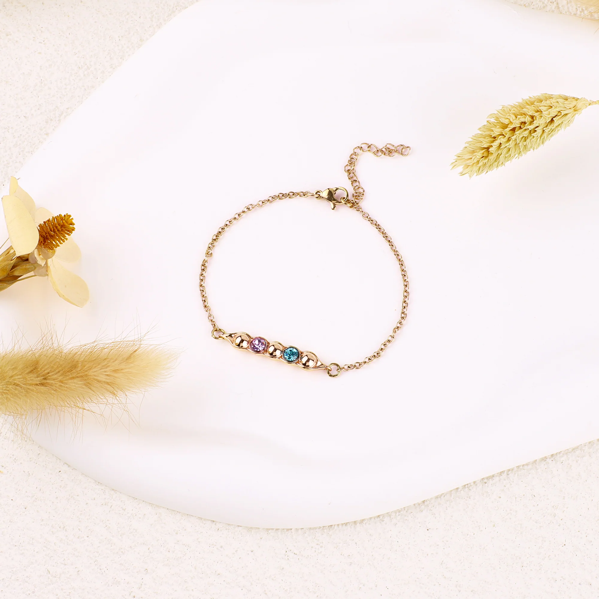 Peas in a Pod Birthstone Bracelet - Image 7