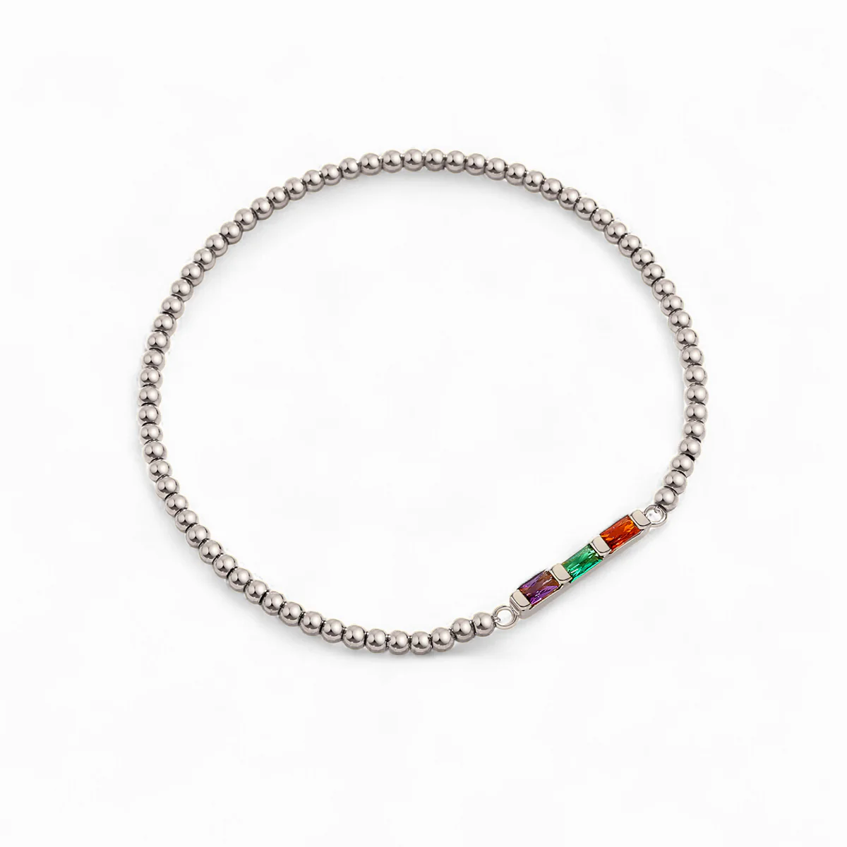 Personalized Baguette Birthstone Beaded Bracelet - Image 12