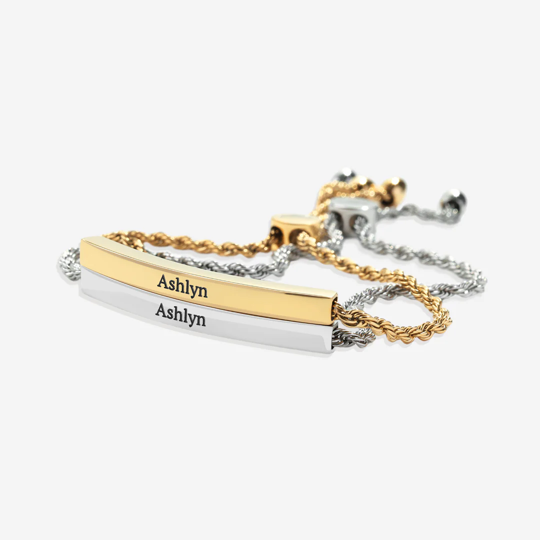 Personalized Bar Chain Bracelet - Image 4