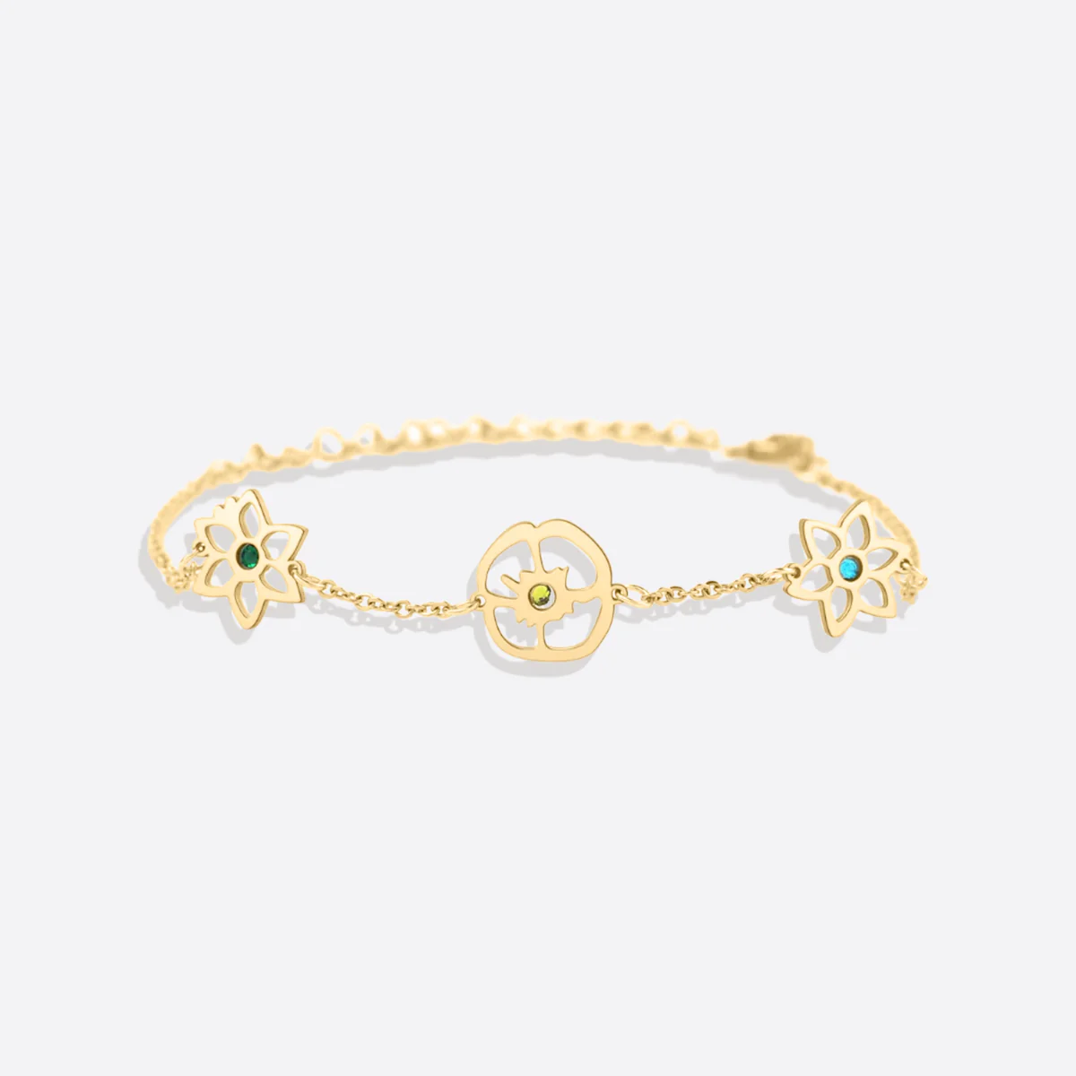 Personalized Birth Flower Charm Bracelet - Image 17