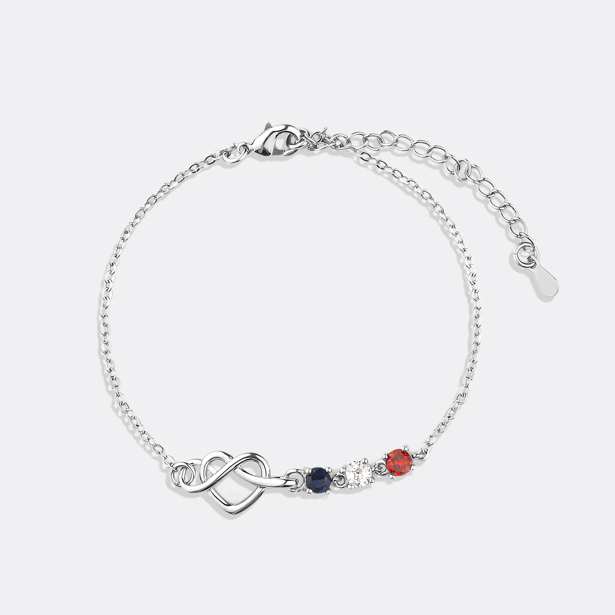 Personalized Birthstones Heart Knot Bracelet - Image 13