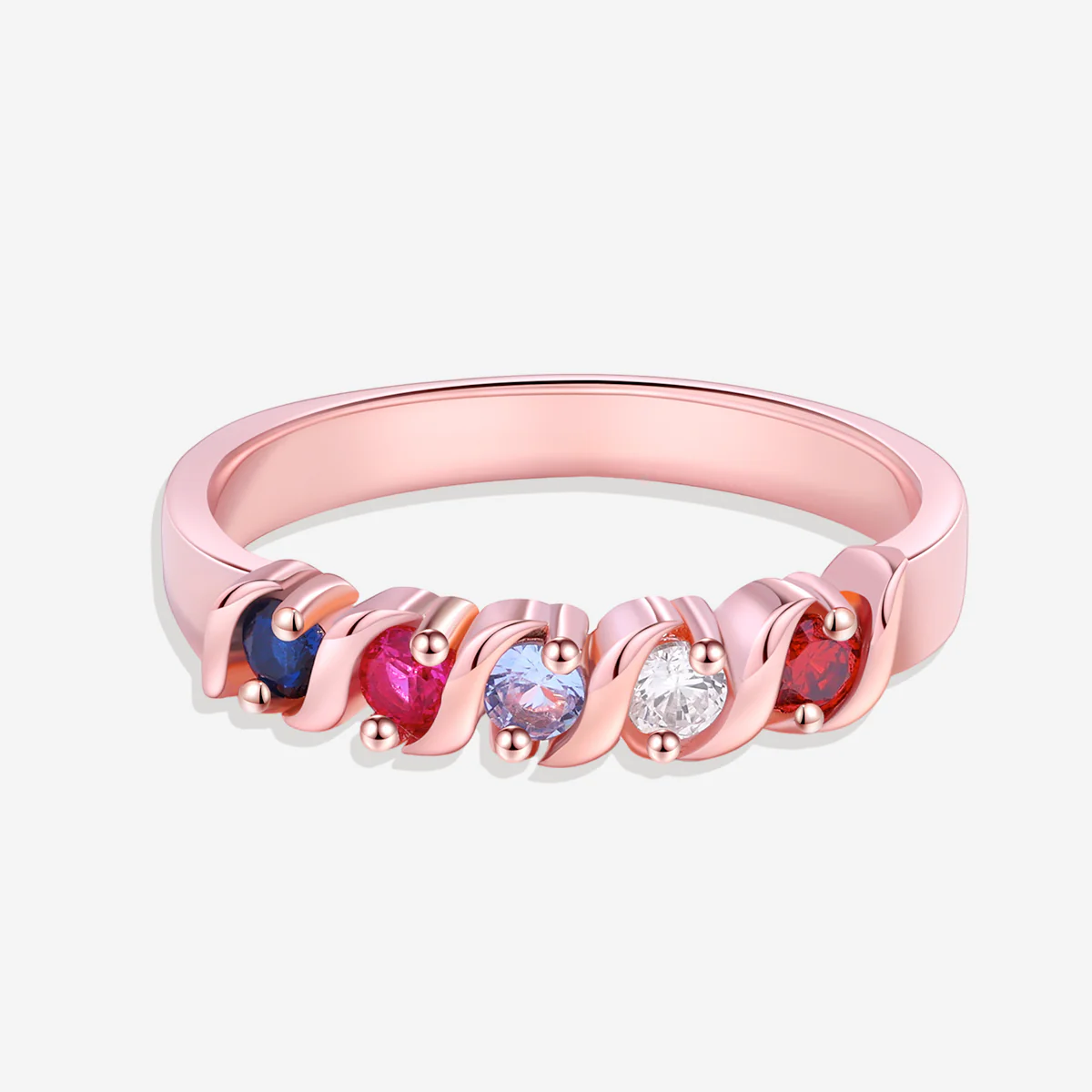 Personalized Wave Birthstones Ring - Image 7
