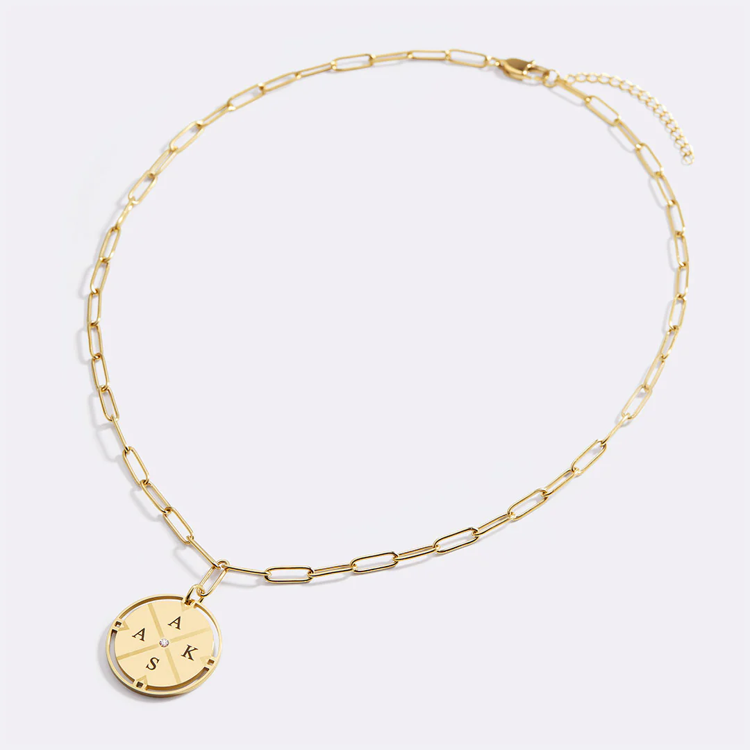 Personalized Compass Pendant Necklace - Image 16