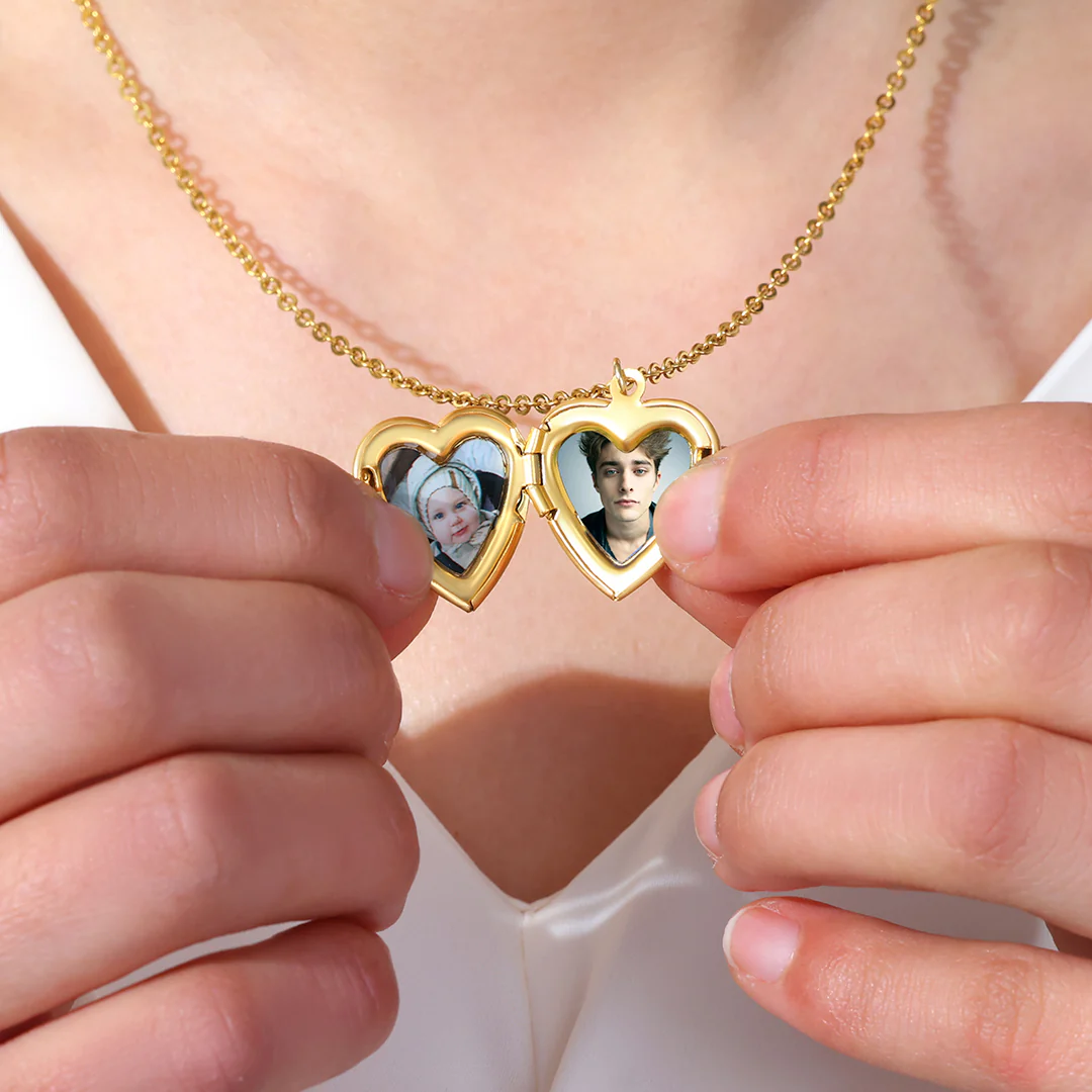 Personalized Heart Locket Necklace - Image 3