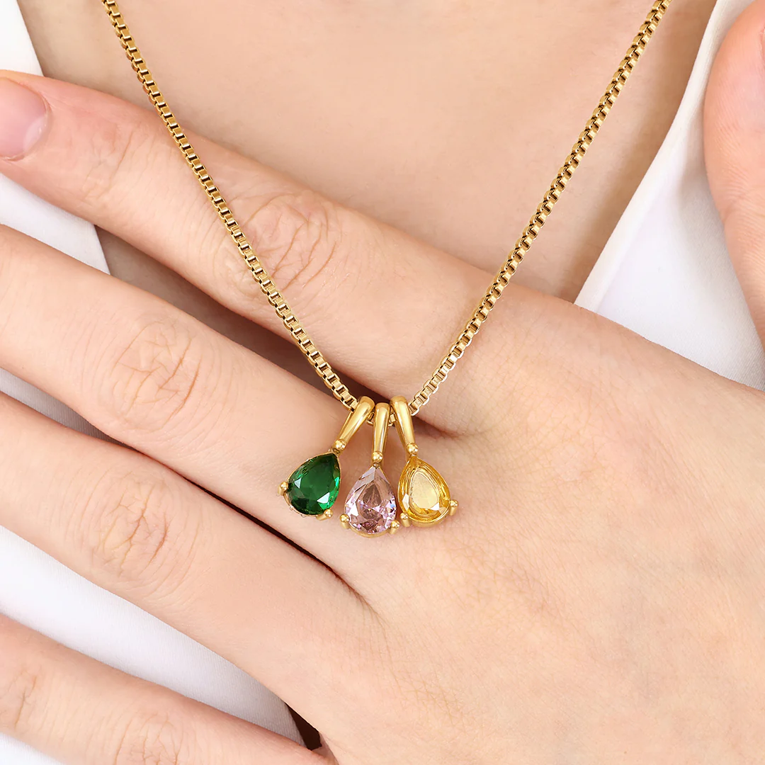Personalized Multi-Birthstone Necklace - Image 5
