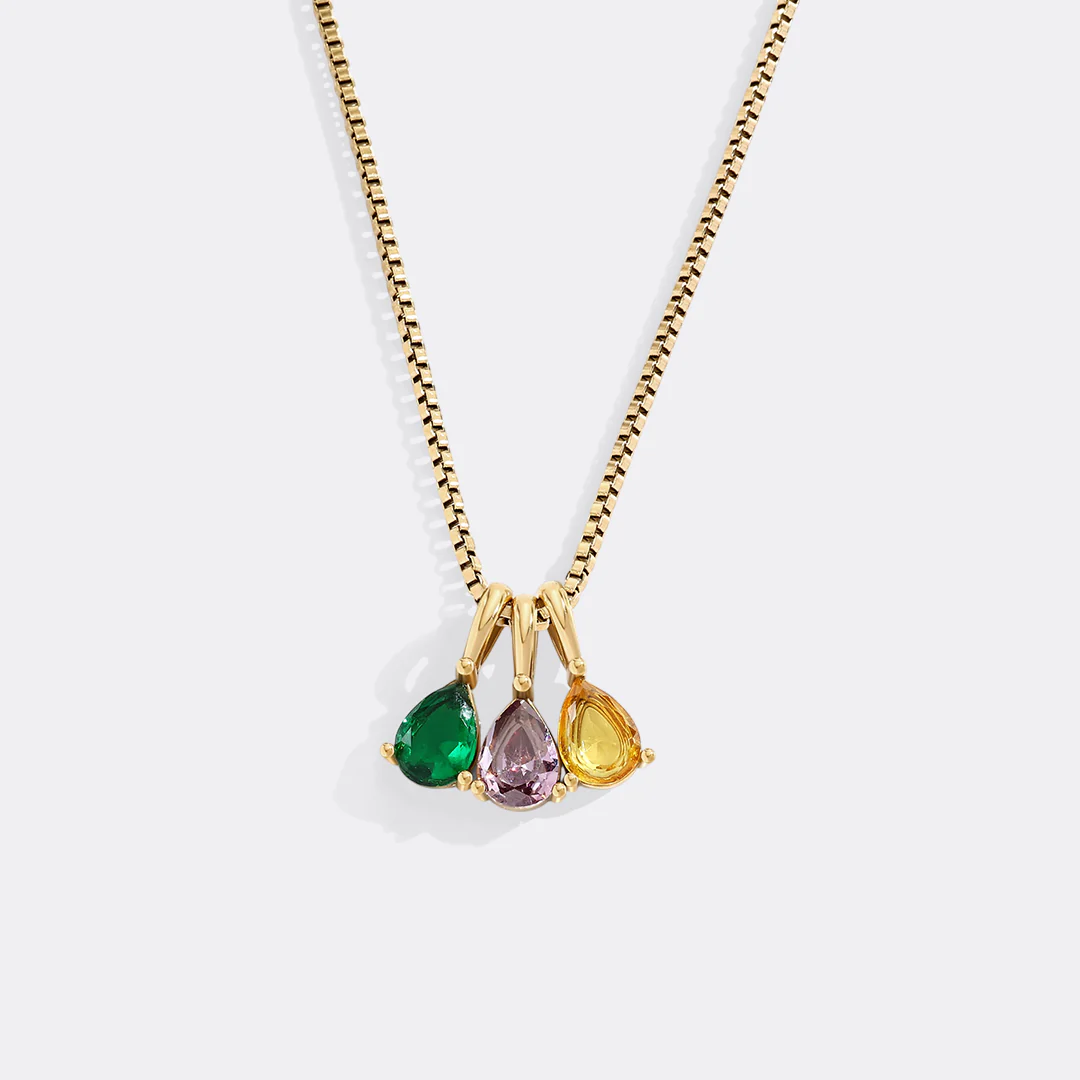 Personalized Multi-Birthstone Necklace - Image 9