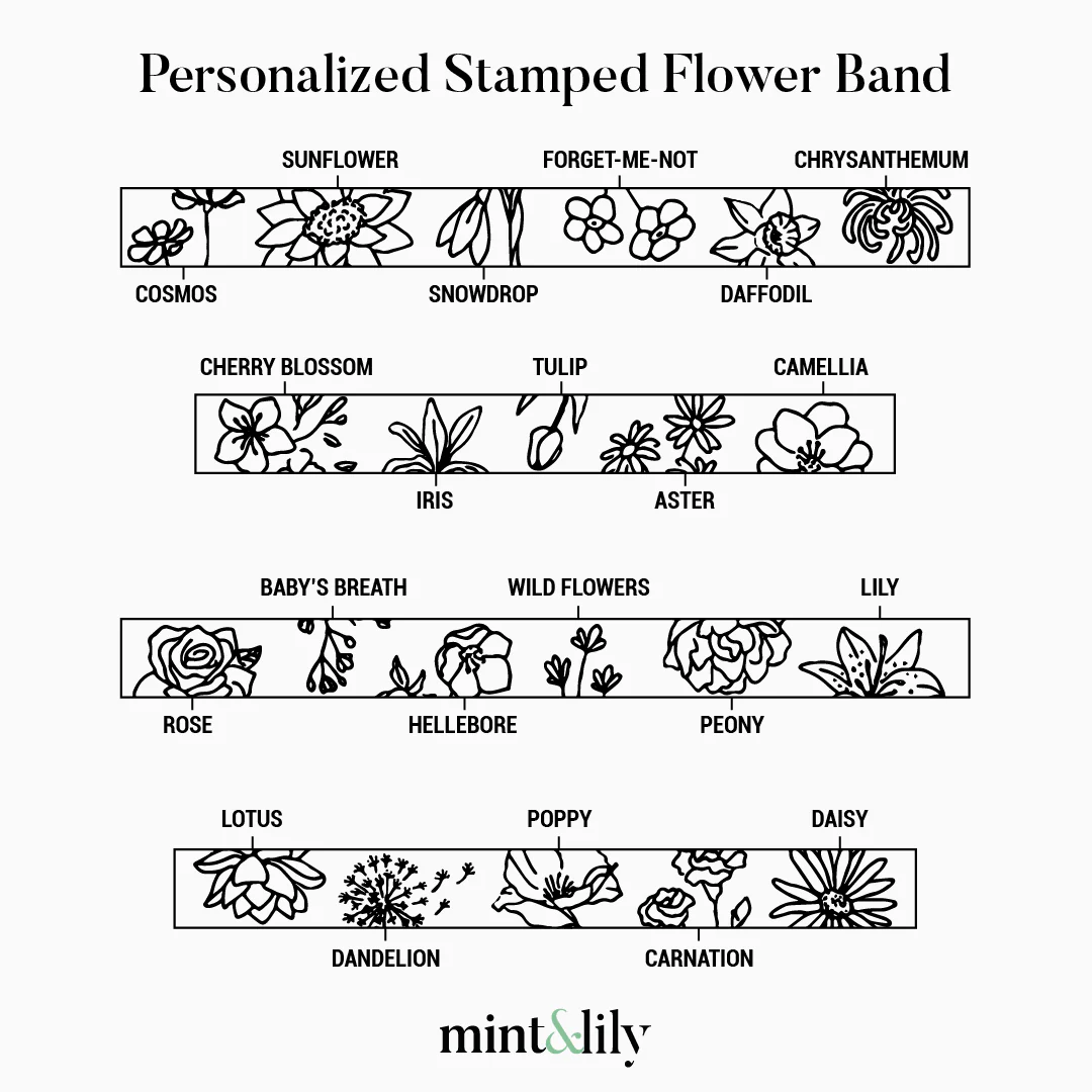 Personalized Stamped Flower Ring - Image 19