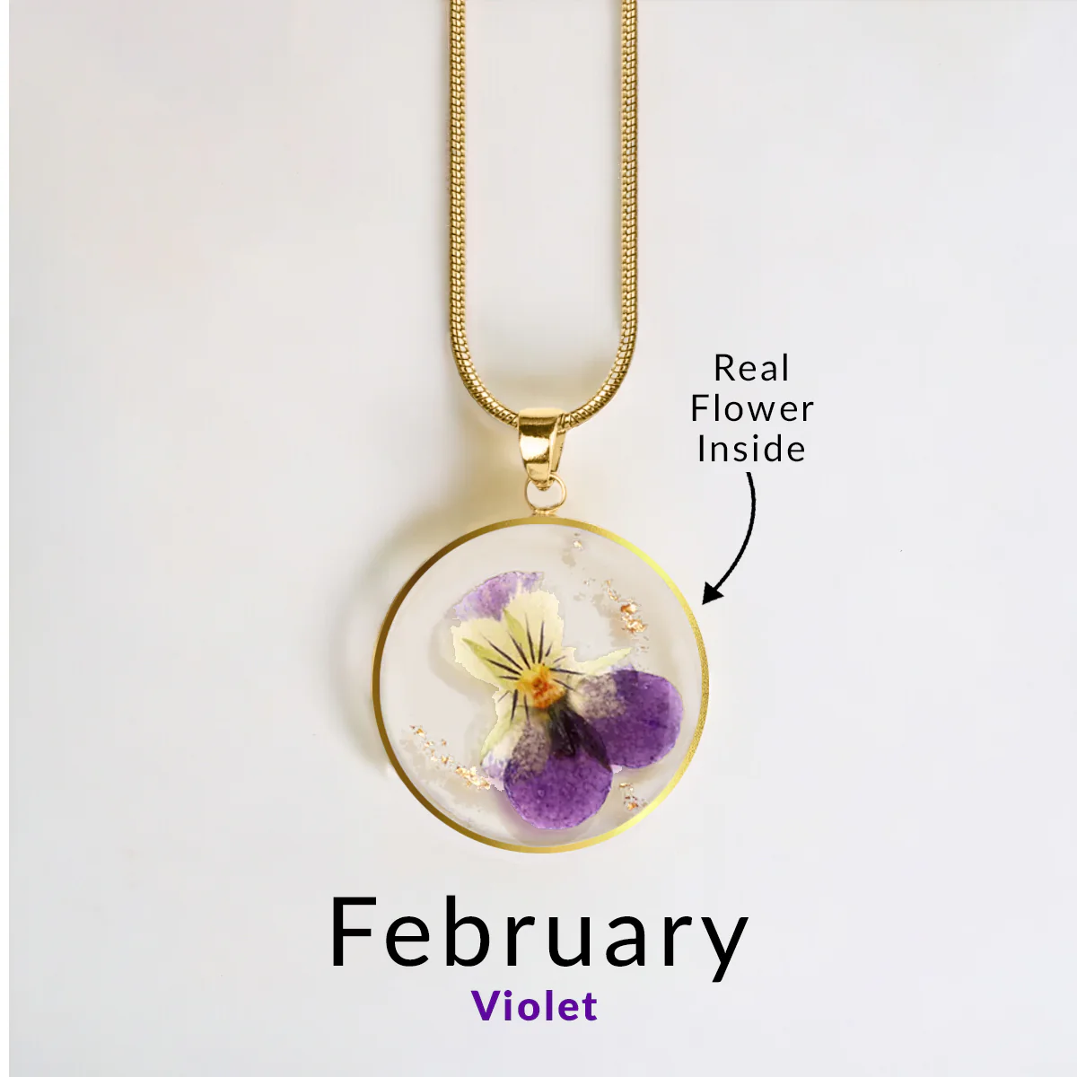 Pressed Birth Flower Necklace - Image 90