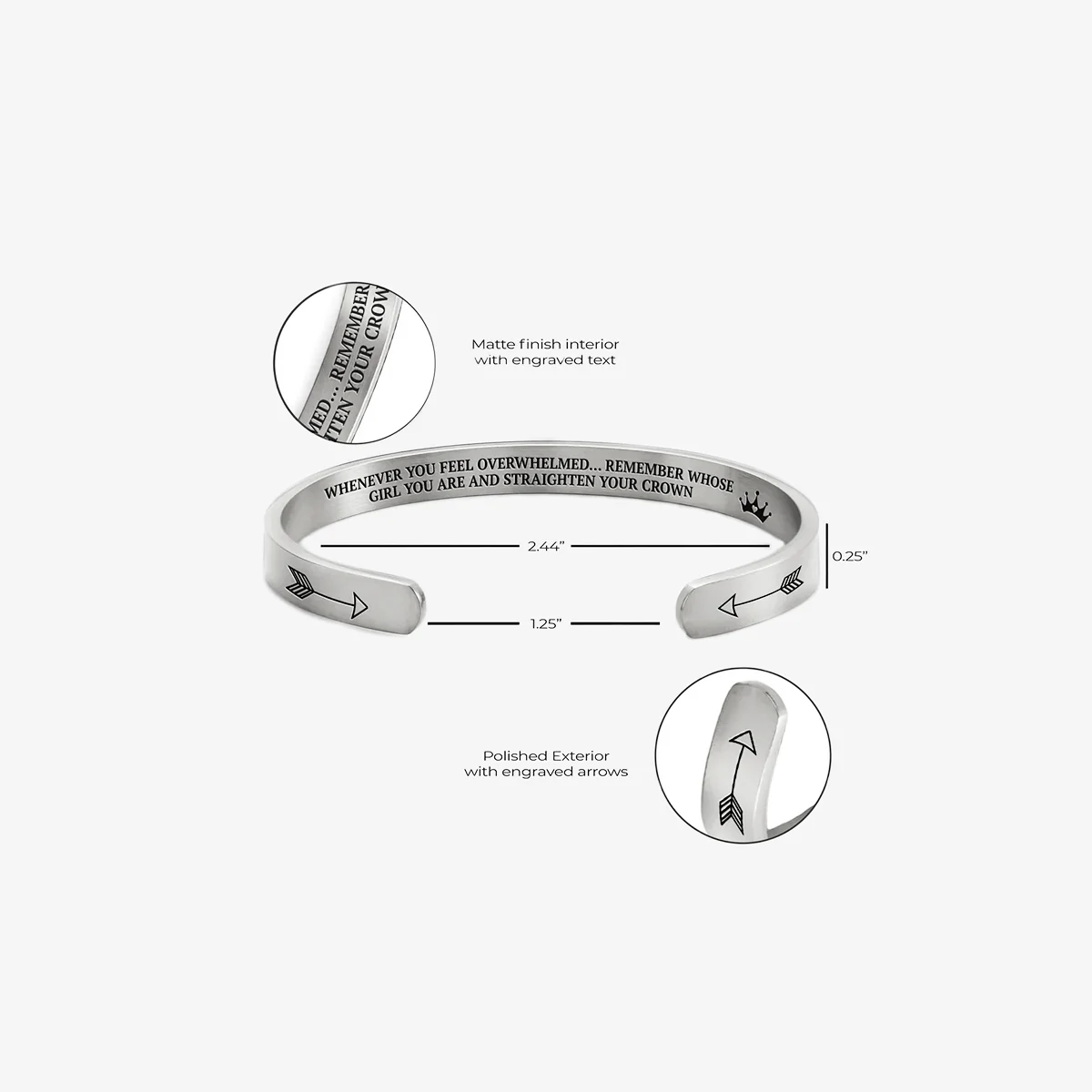 Remember Who You Are and Straighten Your Crown Personalizable Cuff Bracelet - Image 68