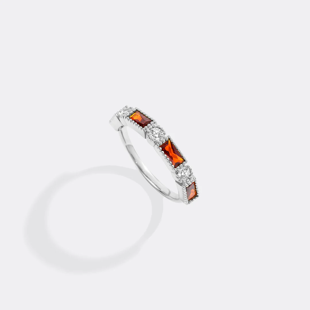 Personalized Round and Baguette Birthstone Ring - Image 17