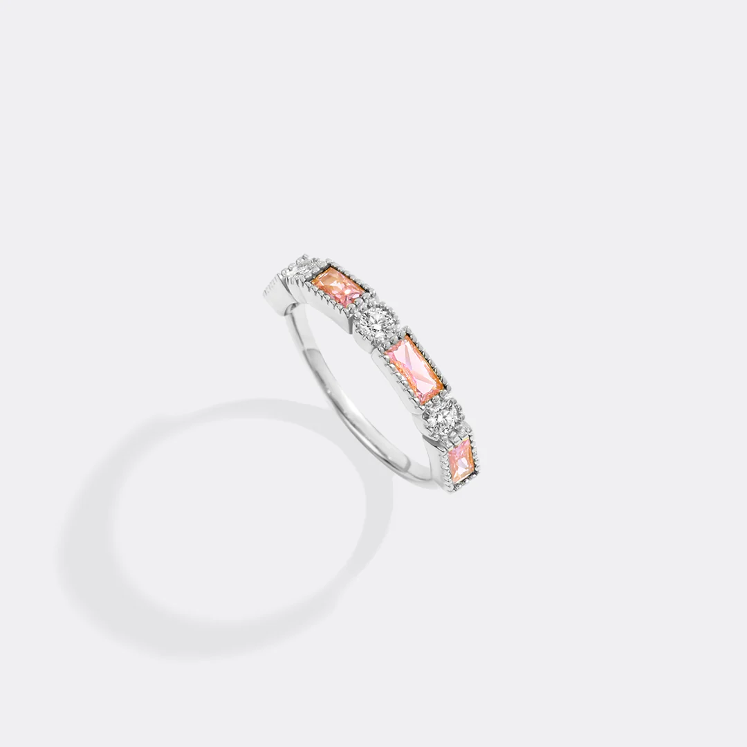 Personalized Round and Baguette Birthstone Ring - Image 28