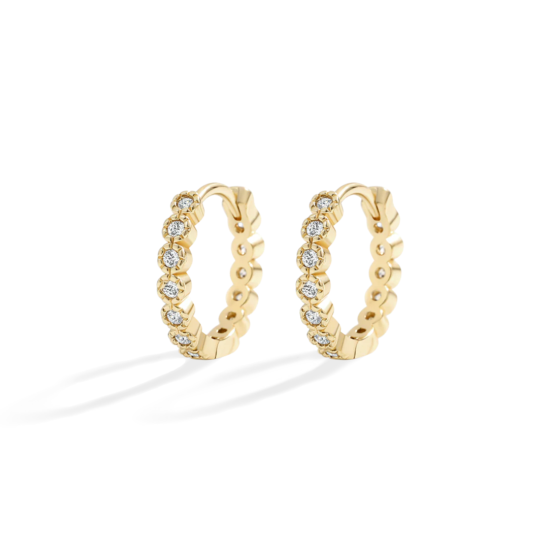 Shimmer Huggie Hoop Earrings