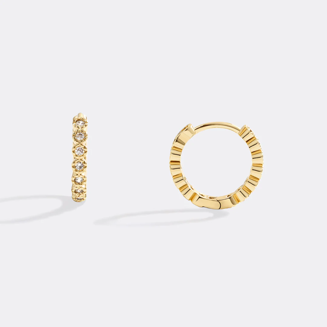 Shimmer Huggie Hoop Earrings - Image 5