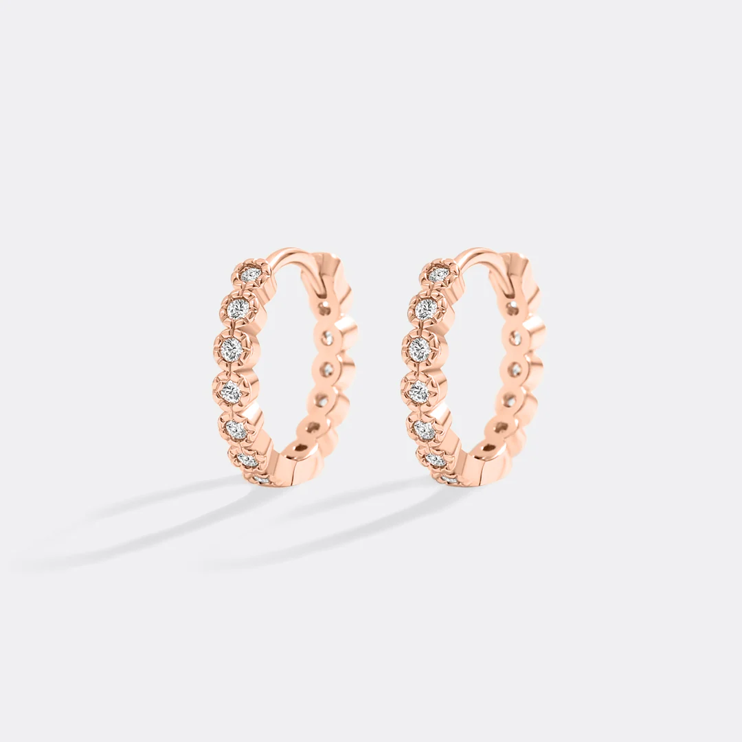 Shimmer Huggie Hoop Earrings - Image 7