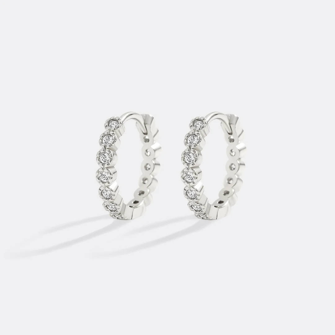 Shimmer Huggie Hoop Earrings - Image 8