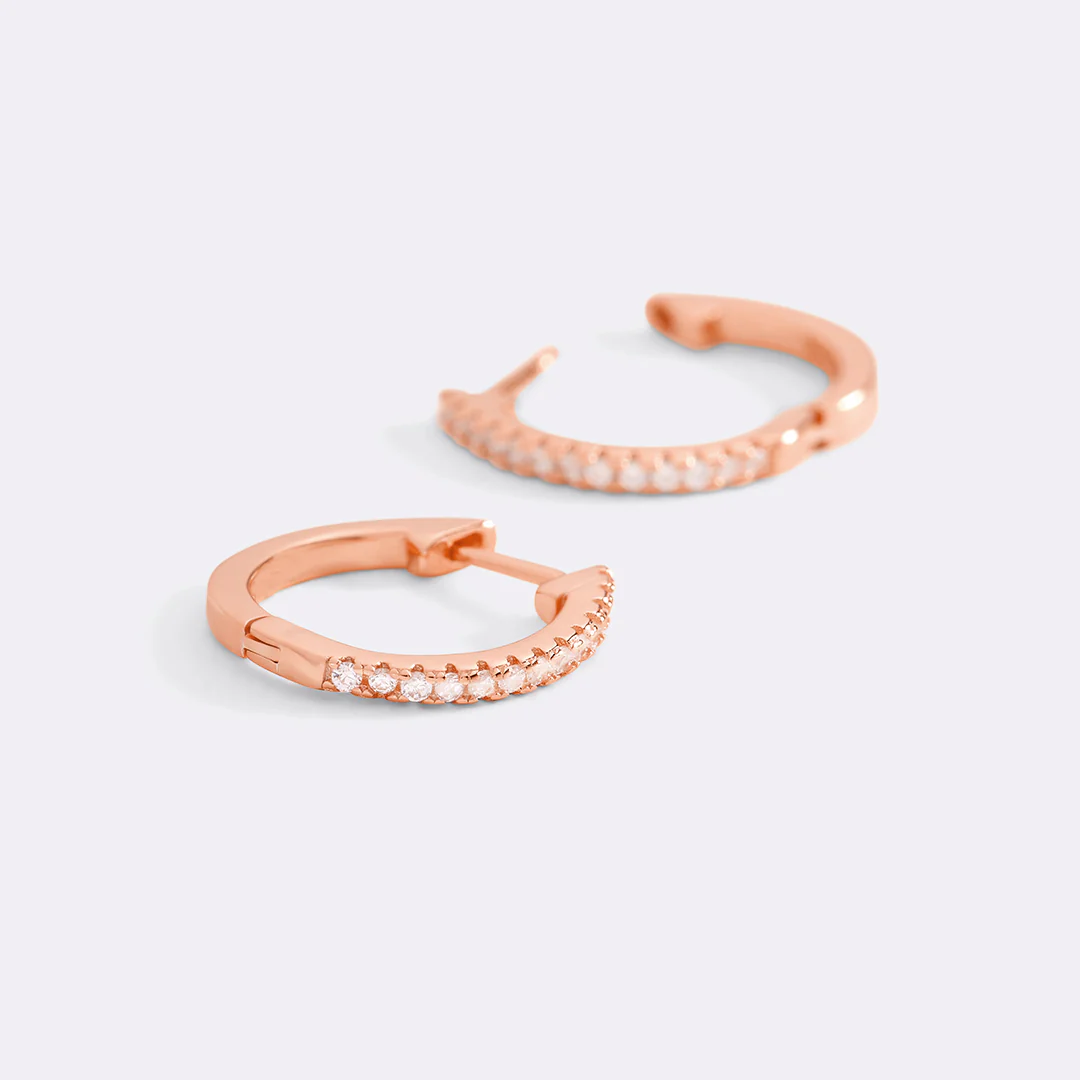 Small Dainty Pave Earring - Image 13