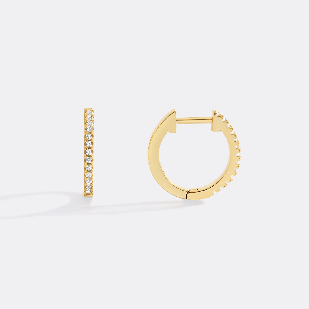 Small Dainty Pave Earring - Image 6