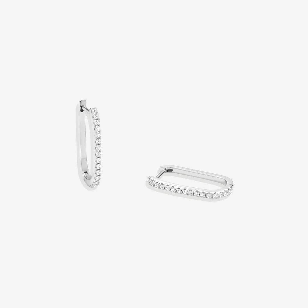 Square Pave Hoop Earrings - Image 15