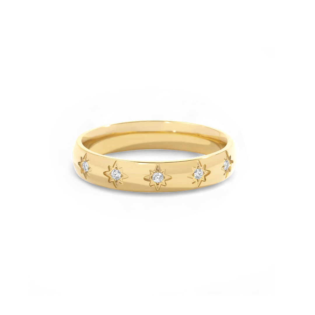 Star Set Stacking Ring - Image 3