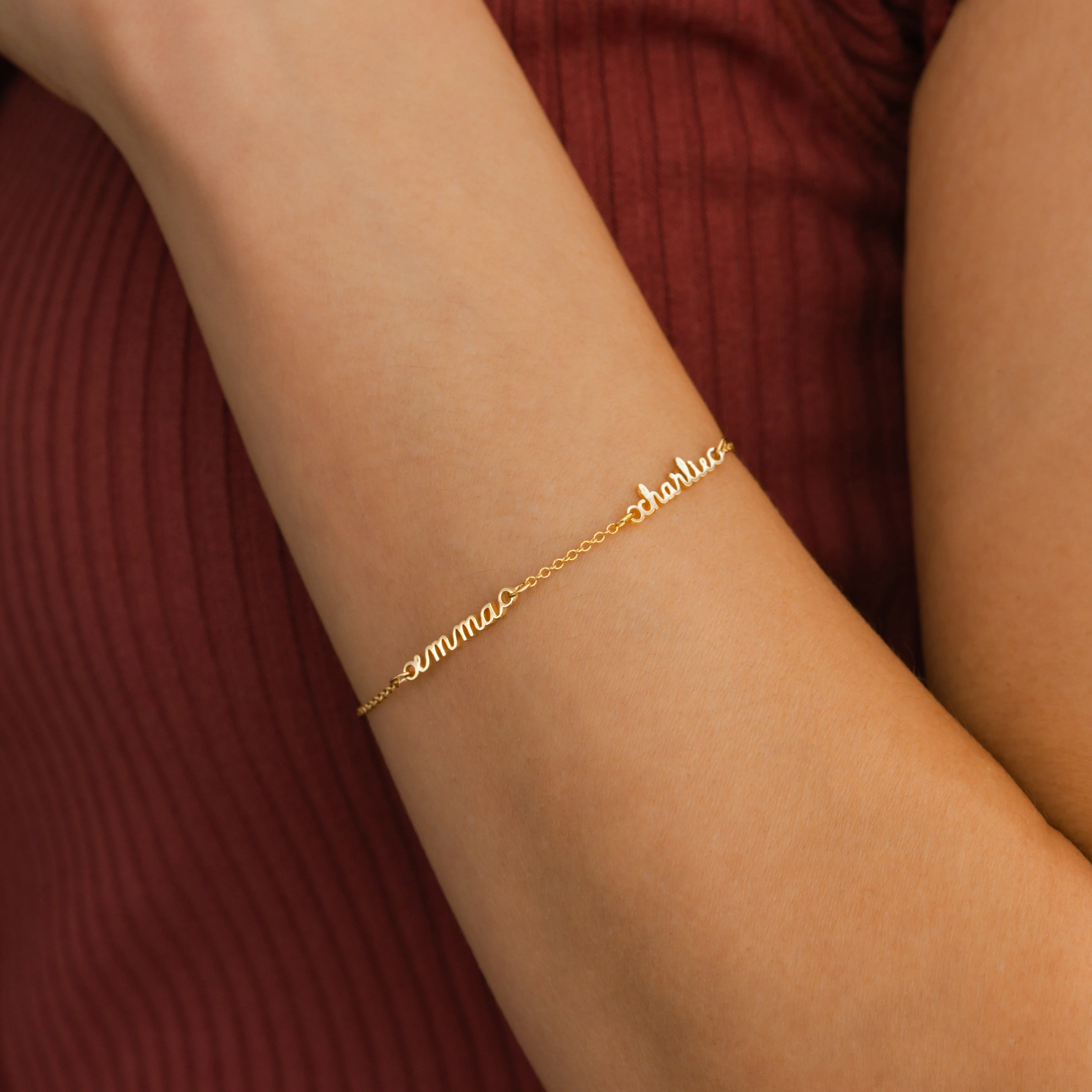 Stella Dainty Multiple Name Bracelet - Image 3