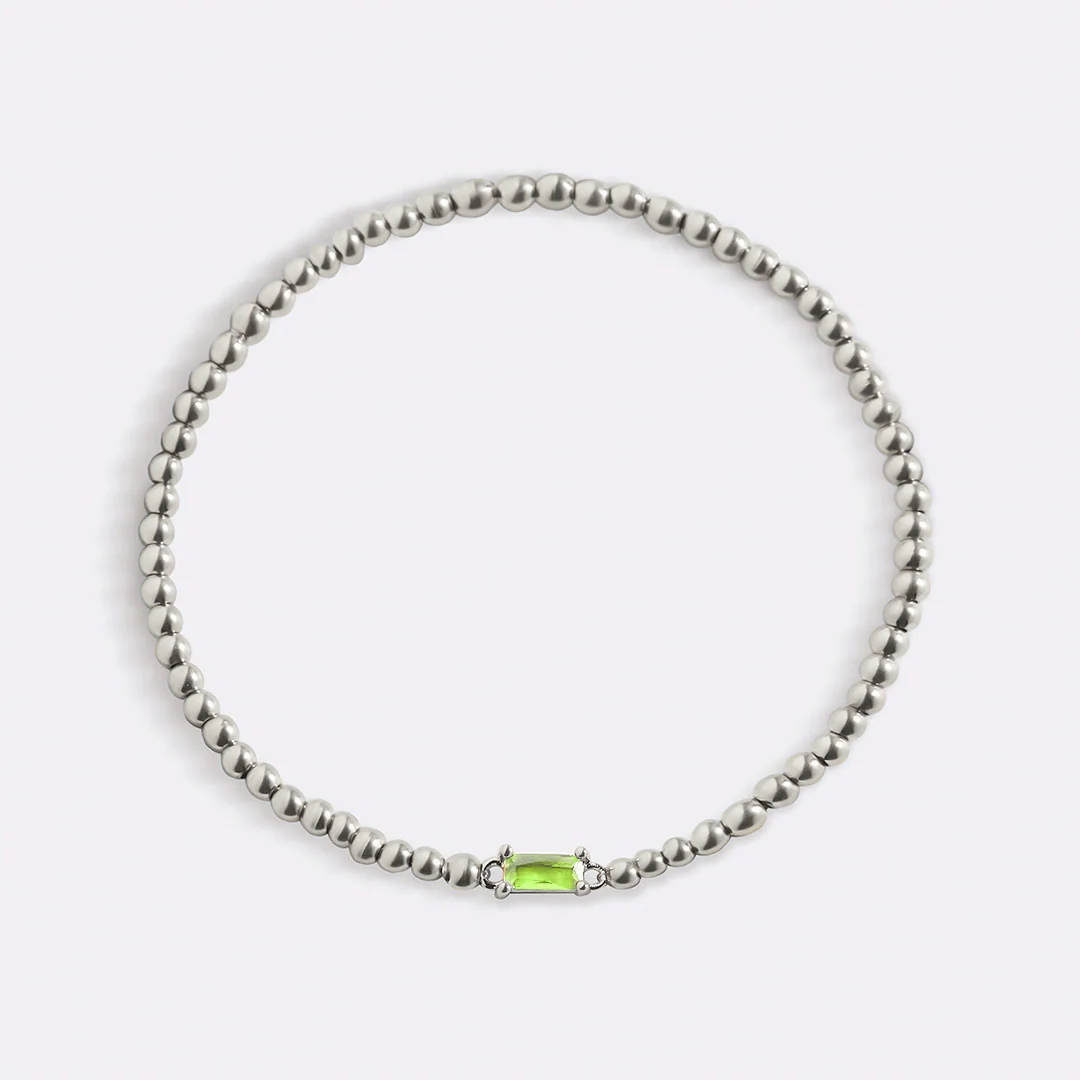 Sterling Silver Beaded Birthstone Bracelet - Image 19