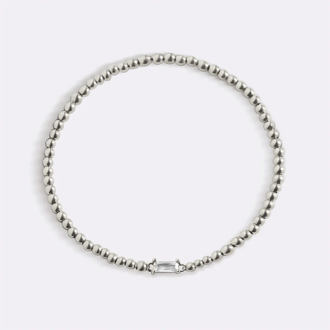 Sterling Silver Beaded Birthstone Bracelet - Image 53