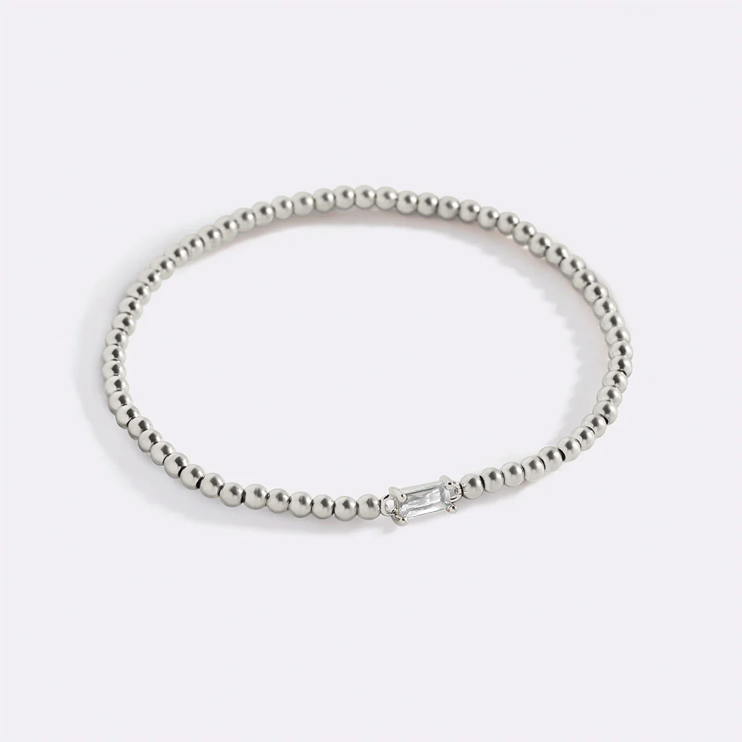 Sterling Silver Beaded Birthstone Bracelet - Image 54