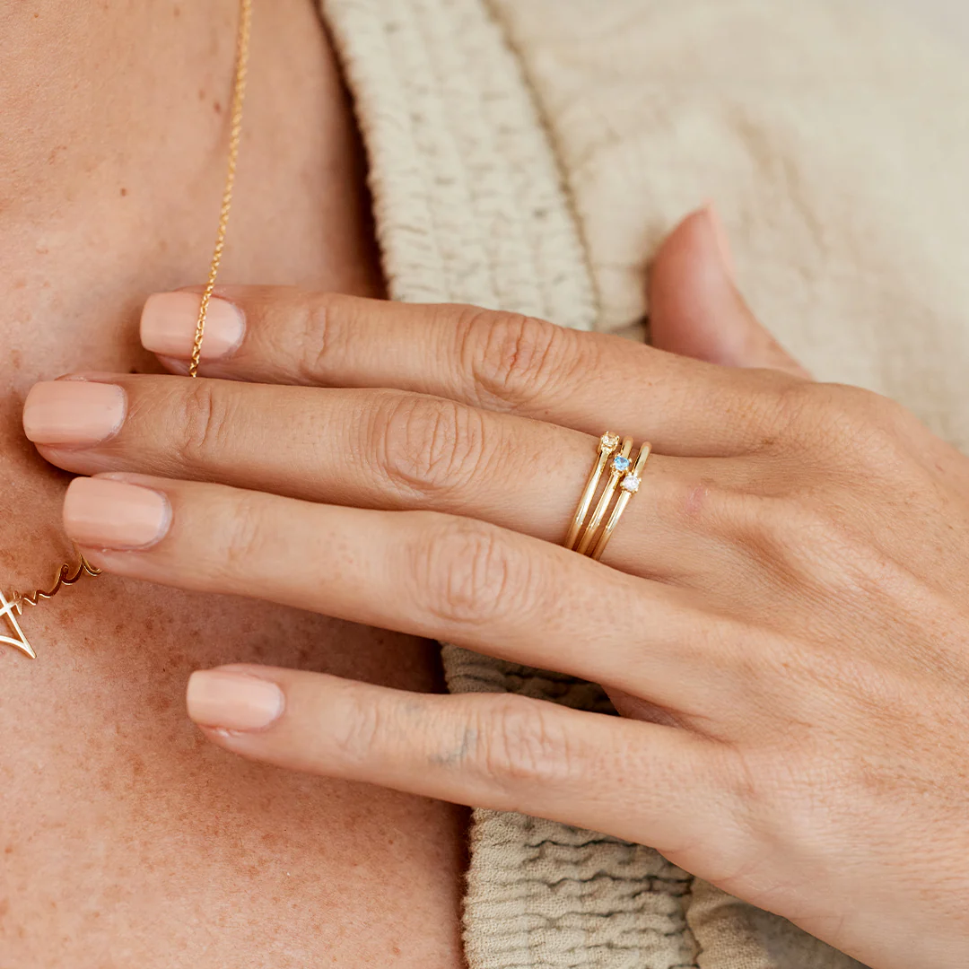 Super Dainty Birthstone Stacking Ring - Image 4