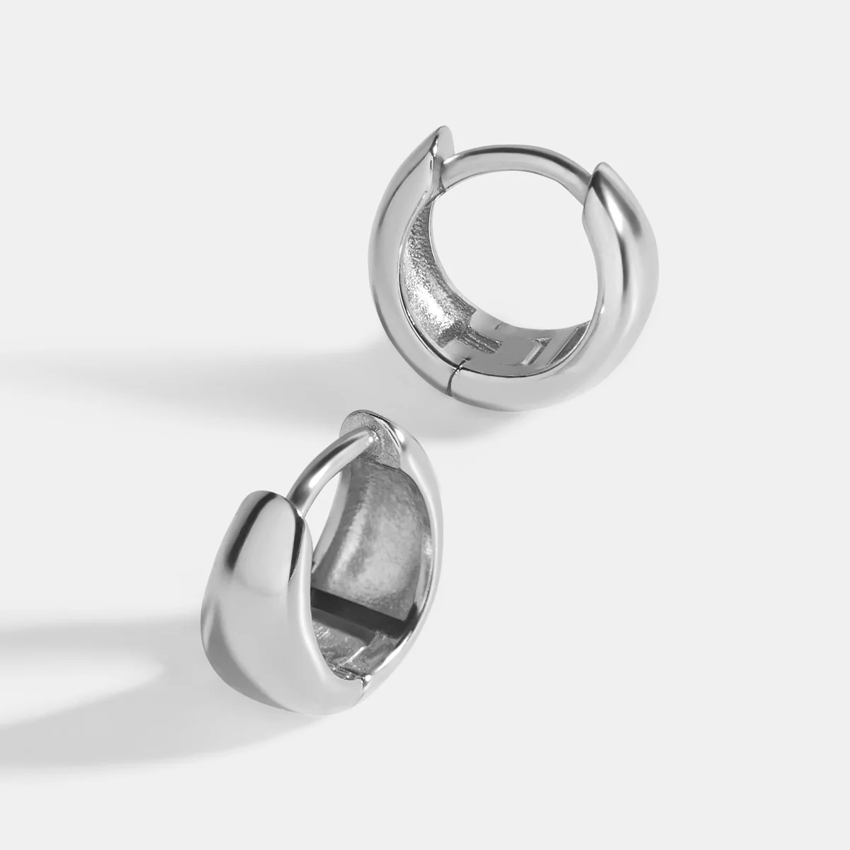 Teardrop Huggie Hoop Earrings - Image 3