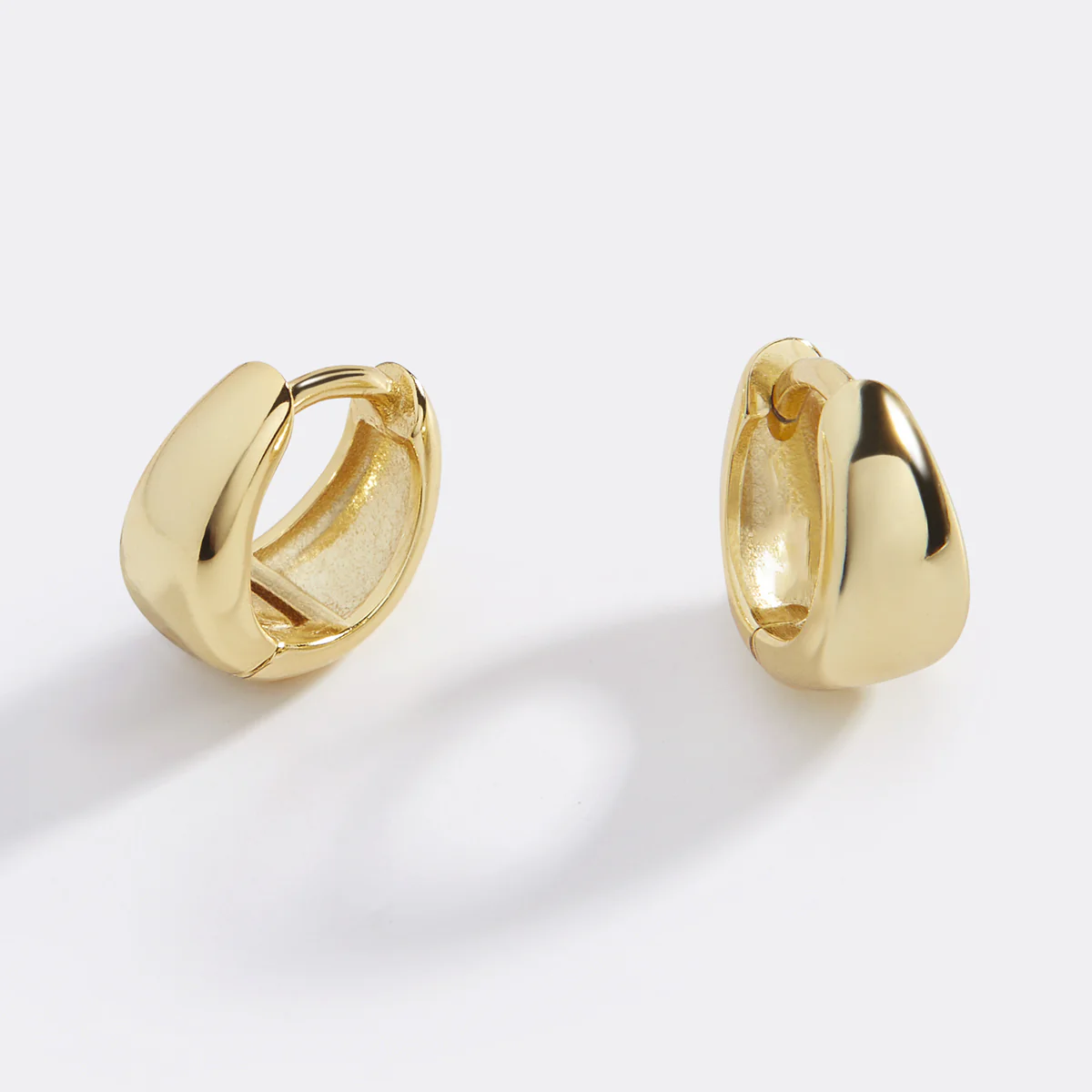 Teardrop Huggie Hoop Earrings - Image 4