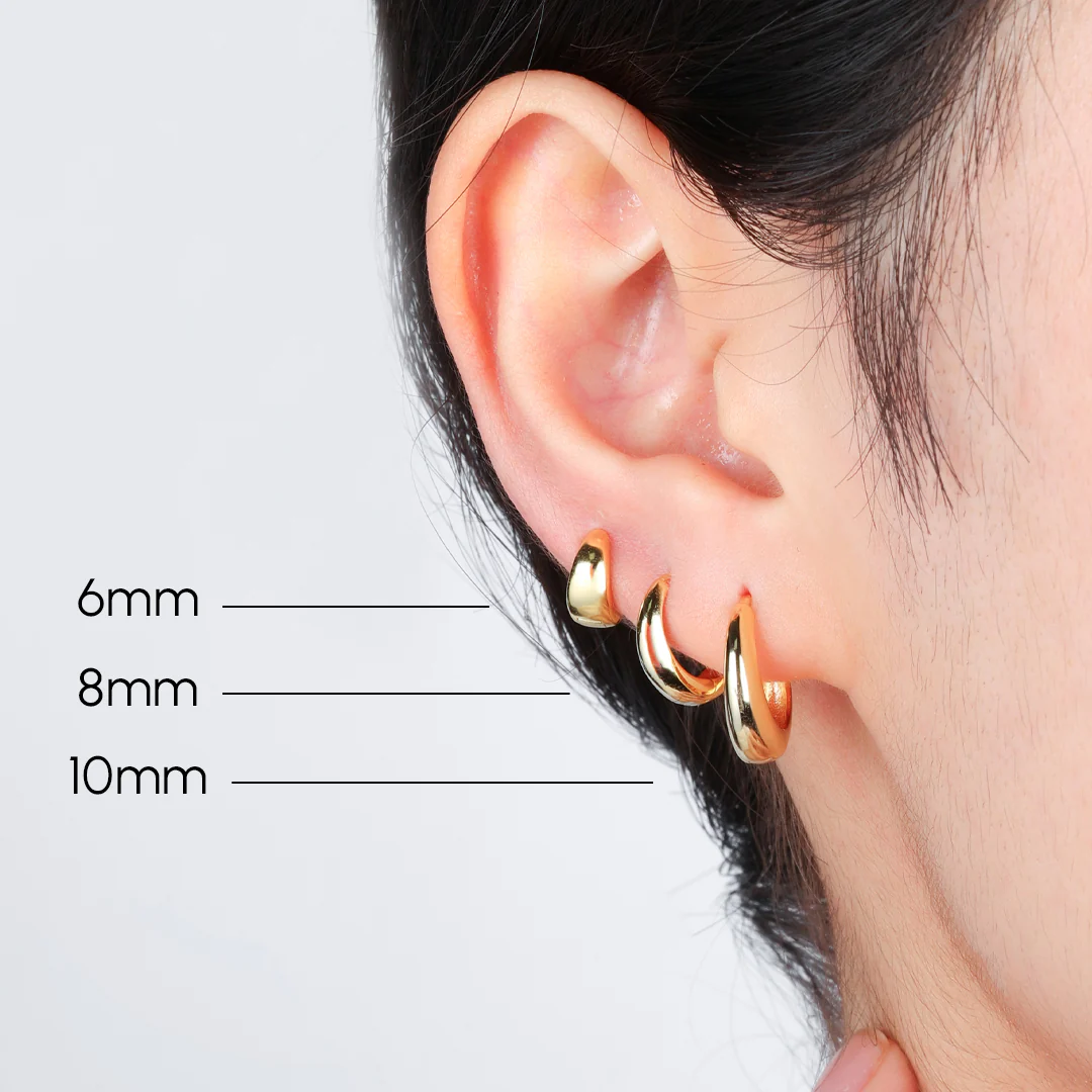 Teardrop Huggie Hoop Earrings - Image 6