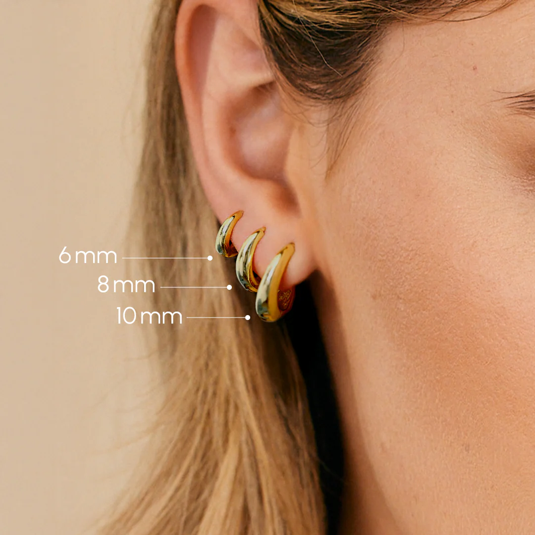 Teardrop Huggie Hoop Earrings - Image 8