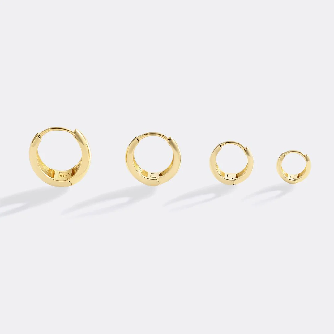Teardrop Huggie Hoop Earrings - Image 9